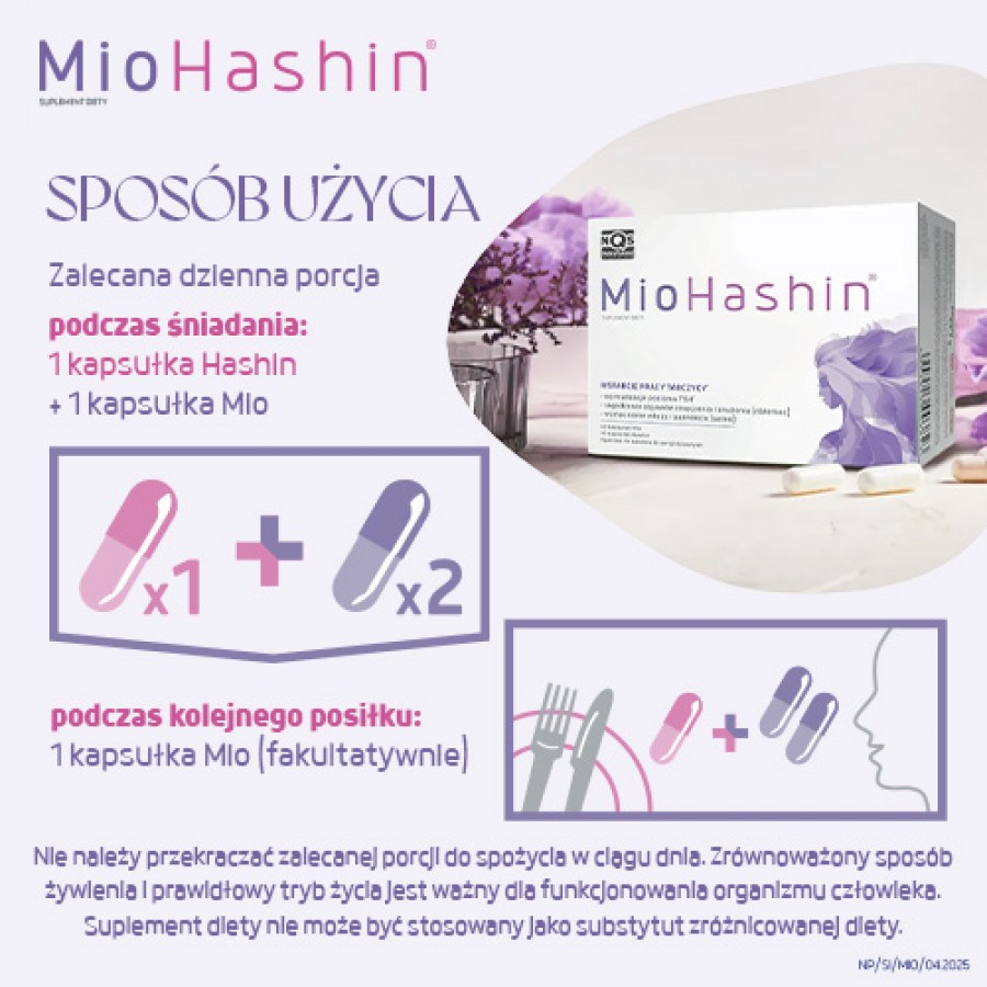 Zdjęcie produktu - 4 MIOHASHIN 60kaps. MIO + 30kaps. HASHIN
