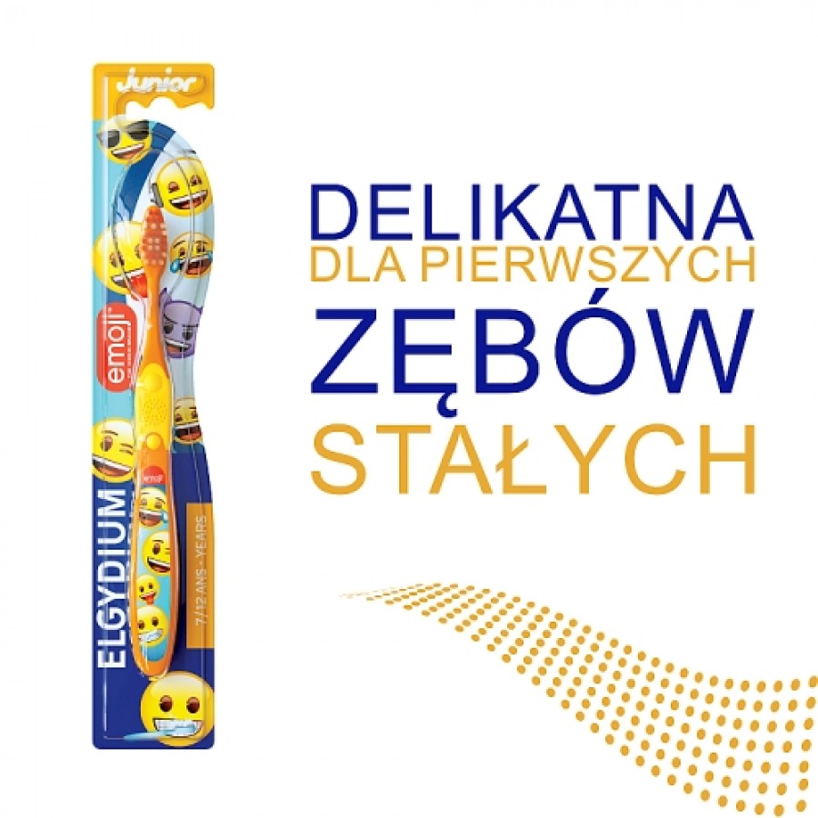Miniaturka artykułu - #0 ELGYDIUM EMOJI JUNIOR szczoteczka do zęb&oacute;w dla dzieci w wieku 7-12 lat