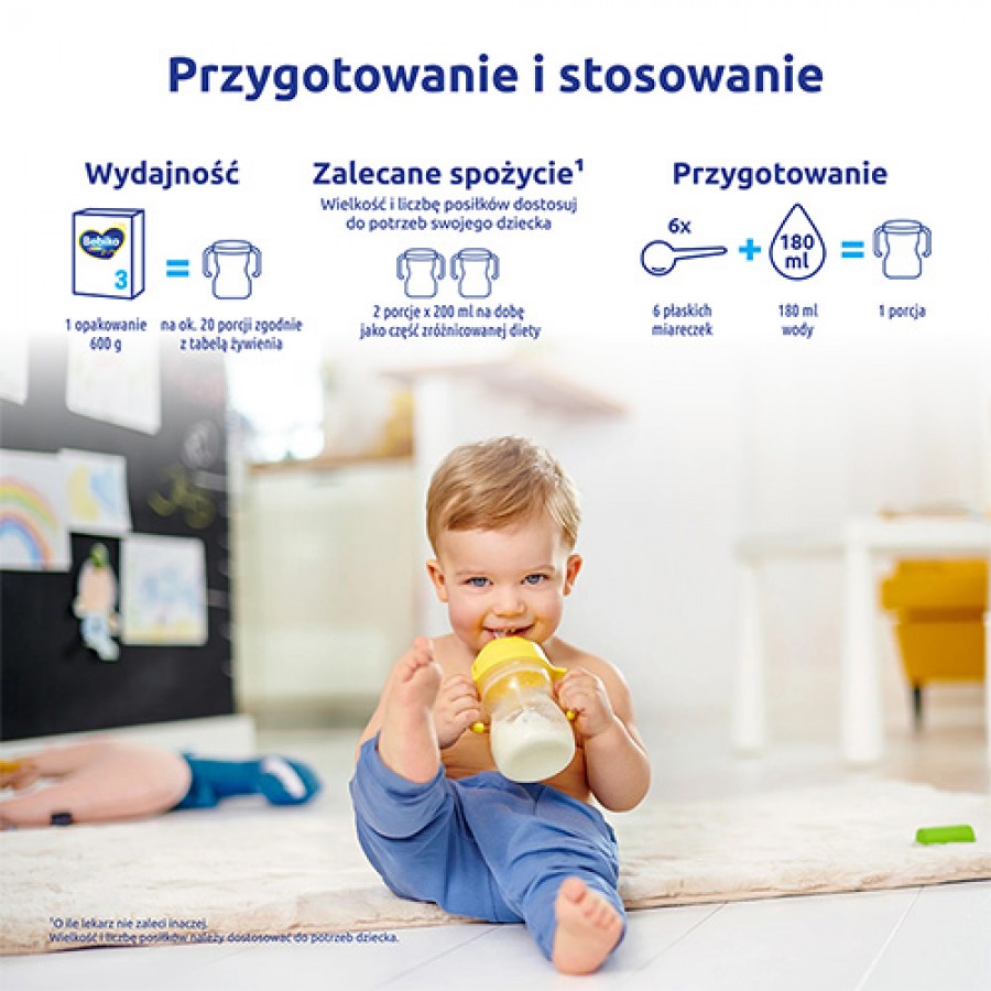 Zdjęcie produktu - 2 Bebiko Junior 3 NUTRIflor Expert Odżywcza formuła na bazie mleka dla dzieci powyżej 1. roku życia, 600g