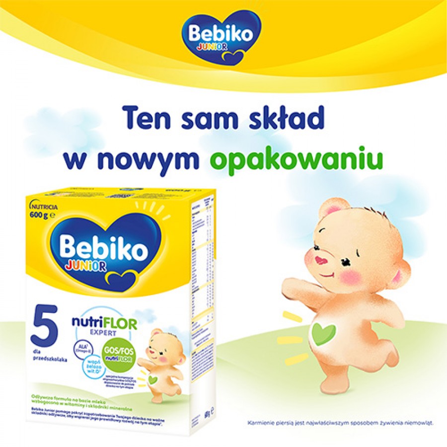 Miniaturka artykułu - #0 Bebiko Junior 5 NUTRIflor Expert Odżywcza formuła na bazie mleka dla przedszkolaka, 600g