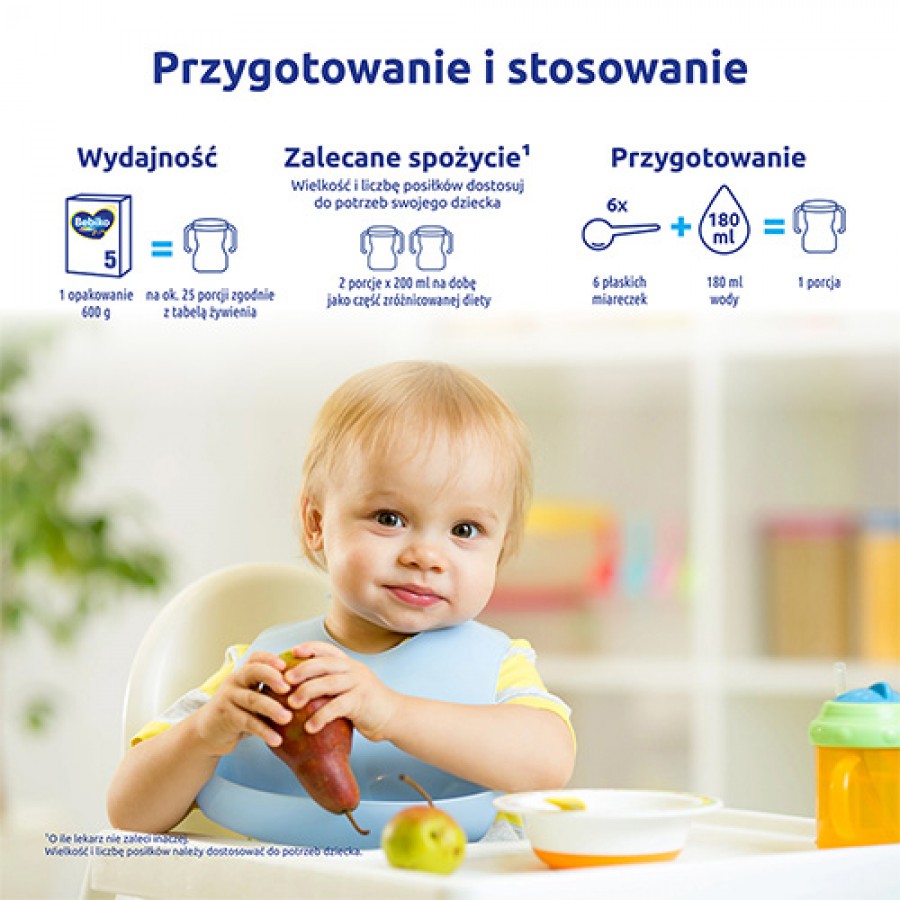 Zdjęcie produktu - 2 Bebiko Junior 5 NUTRIflor Expert Odżywcza formuła na bazie mleka dla przedszkolaka, 600g