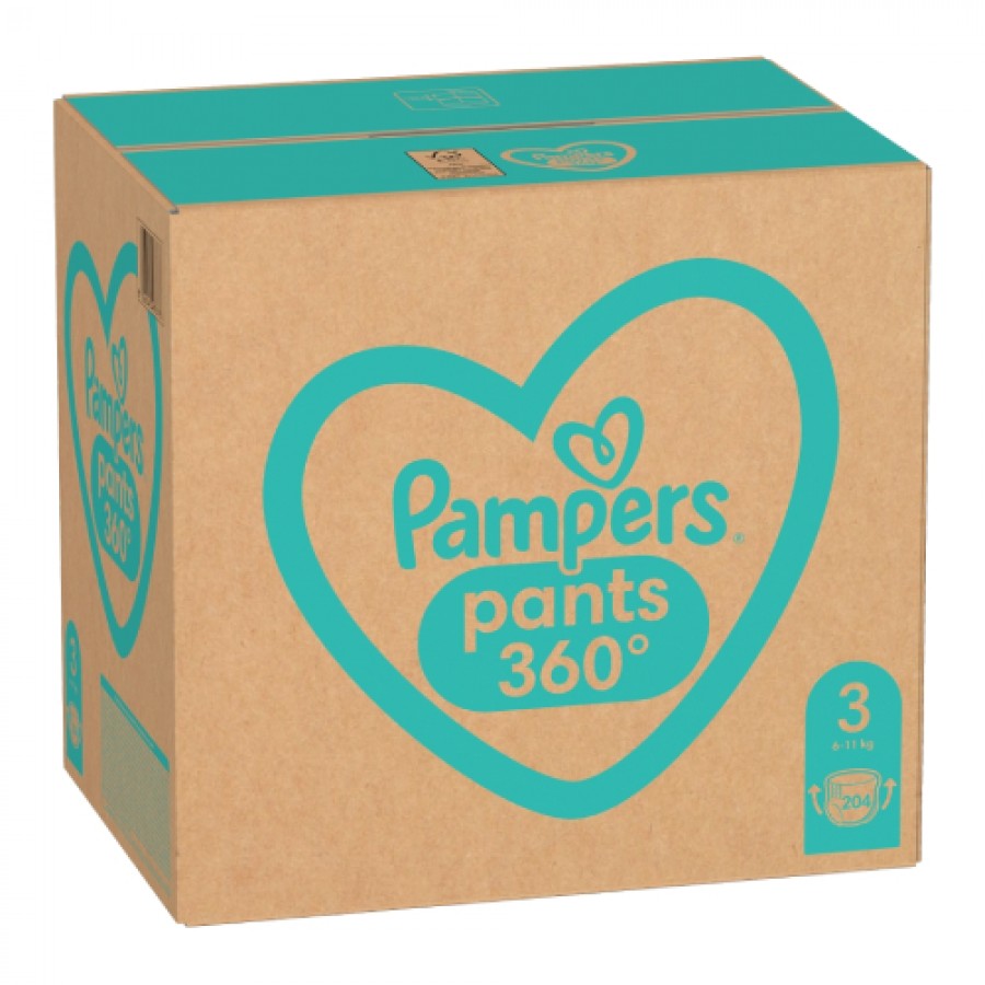 Zdjęcie produktu - 6 Pampers Pants Pieluchomajtki 6-11kg rozmiar 3, 204 szt.