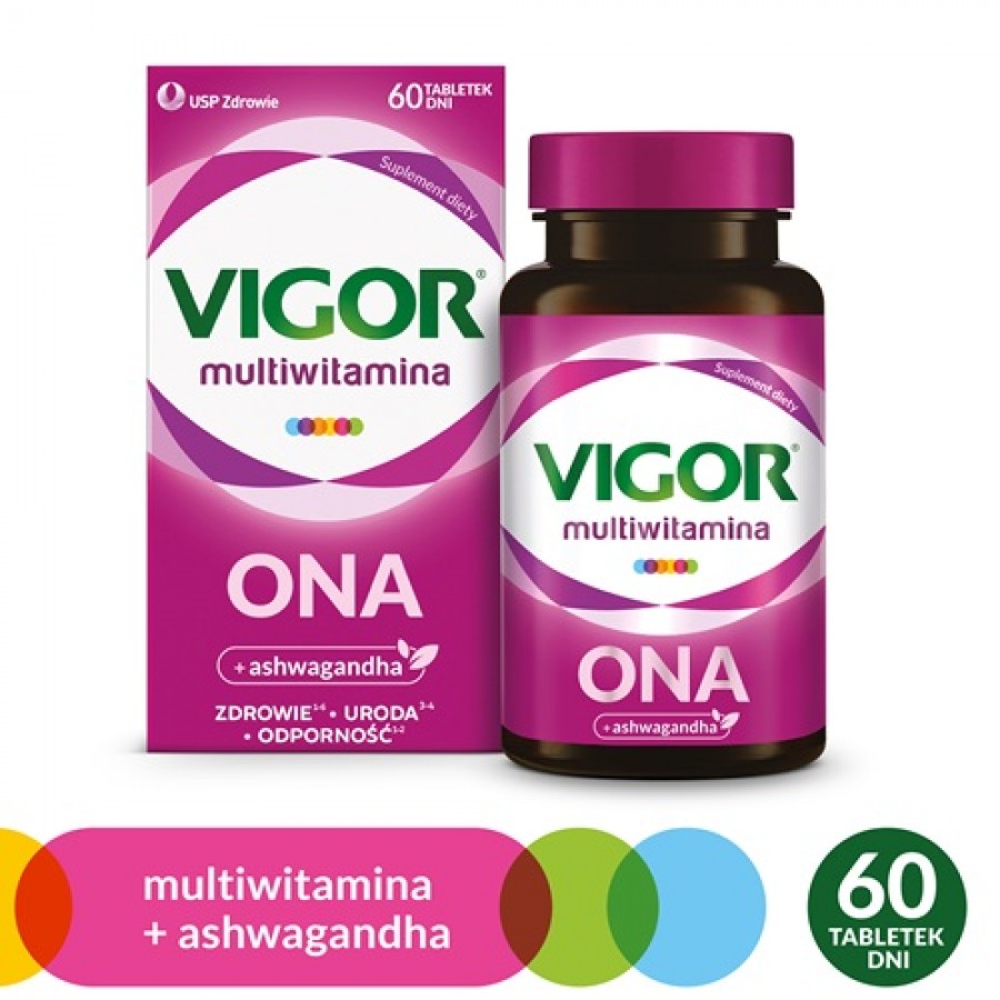 Miniaturka artykułu - #0 VIGOR Multiwitamina ONA, 60 tabl. - zestaw witamin i minerał&oacute;w z ashwagandhą