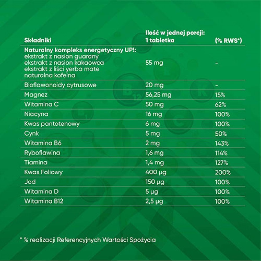 Zdjęcie produktu - 2 VIGOR UP! Fast o smaku limonkowym, 20tabl. mus.