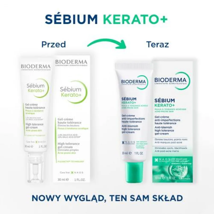 #1 – BIODERMA S&eacute;bium Kerato+ Żel-Krem Przeciwtrądzikowy, 30ml