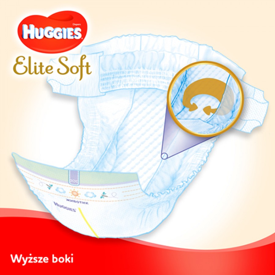 Miniaturka artykułu - #0 HUGGIES Pieluchy Elite Soft rozmiar 4 (8-14 kg), 33szt.
