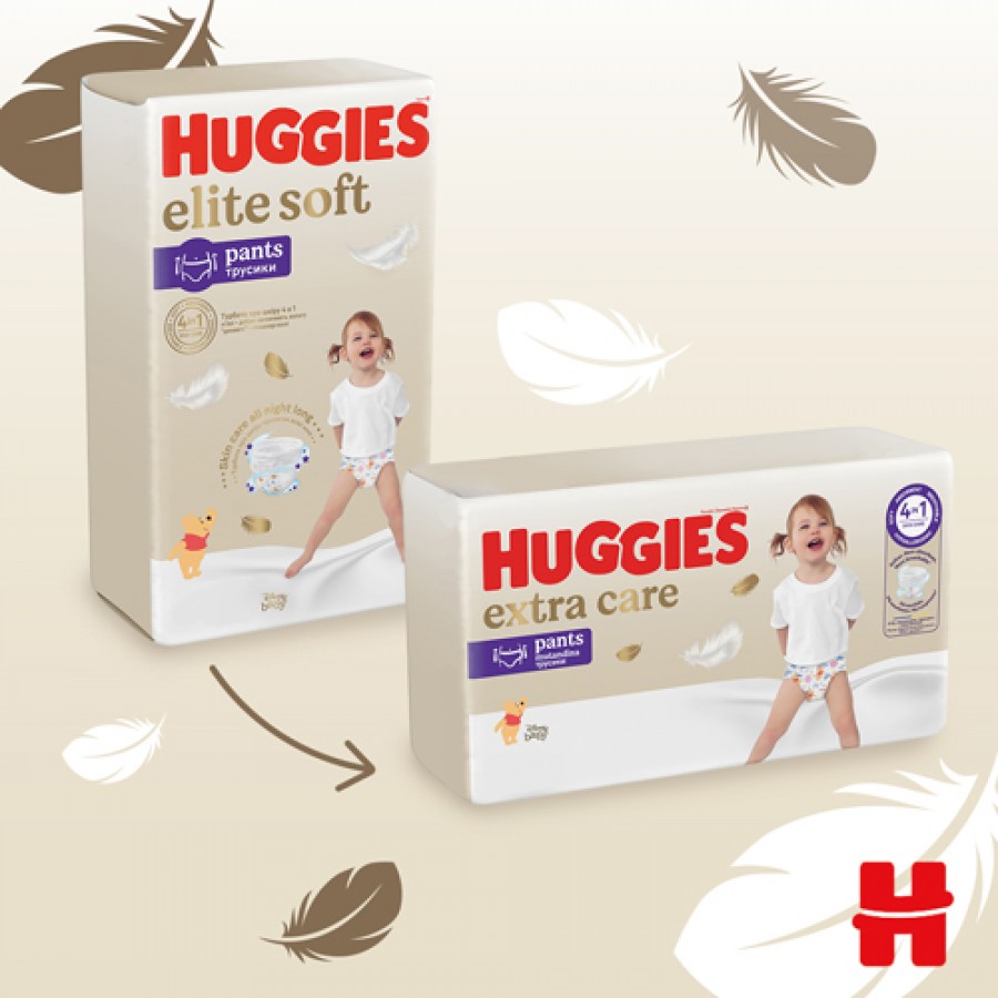 #8 – HUGGIES Pieluchomajtki Elite Soft rozmiar 5 (12-17kg), 34szt.