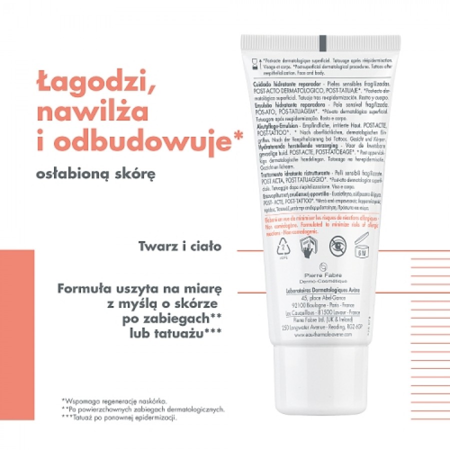 Miniaturka artykułu - #1 AVENE CICALFATE+ Nawilżająca emulsja regenerująca, 40ml