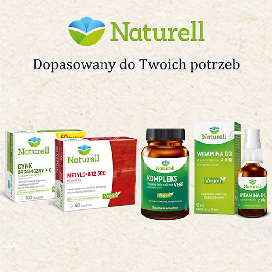 Zdjęcie produktu - 4 NATURELL Wegańska witamina D3 z alg 1000 j.m., 15ml