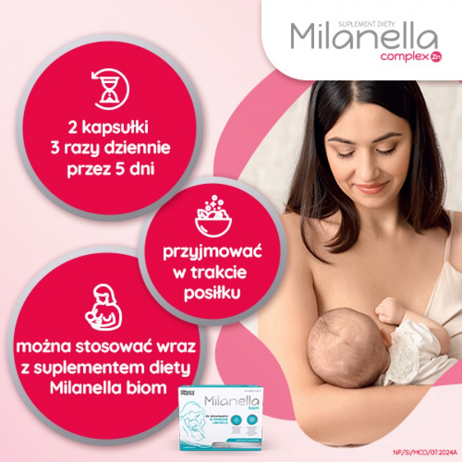 Zdjęcie produktu - 3 Milanella Complex Zn, 30 kaps. - formuła dla kobiet karmiących piersią