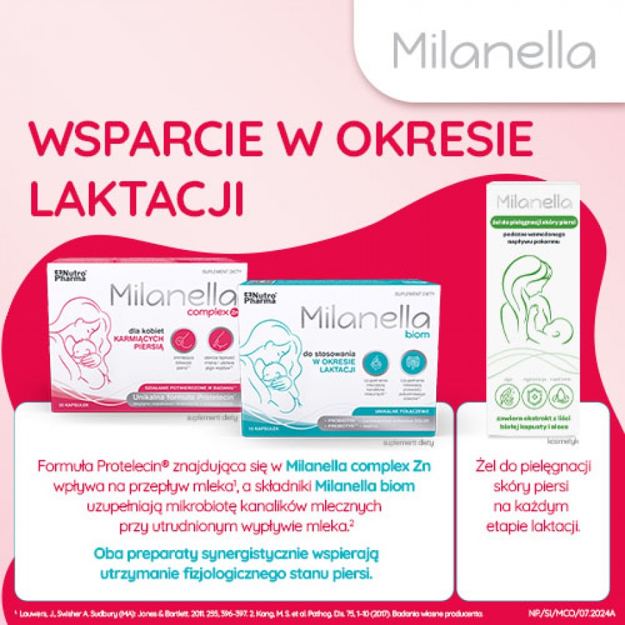 Zdjęcie produktu - 4 Milanella Complex Zn, 30 kaps. - formuła dla kobiet karmiących piersią