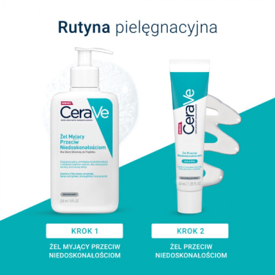 Miniaturka artykułu - #1 CeraVe Żel myjący przeciw niedoskonałościom, 236 ml