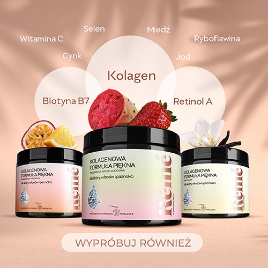 Miniaturka artykułu - #0 REME Kolagenowa Formuła Piękna Truskawka-Opuncja Figowa, 150g