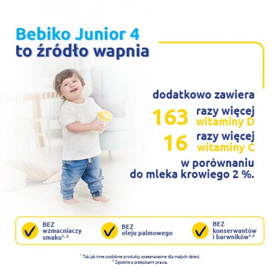 Zdjęcie produktu - 2 Zestaw Bebiko Junior 4 NUTRIflor Expert Odżywcza formuła na bazie mleka dla dzieci powyżej 2. roku życia, 4 x 600 g