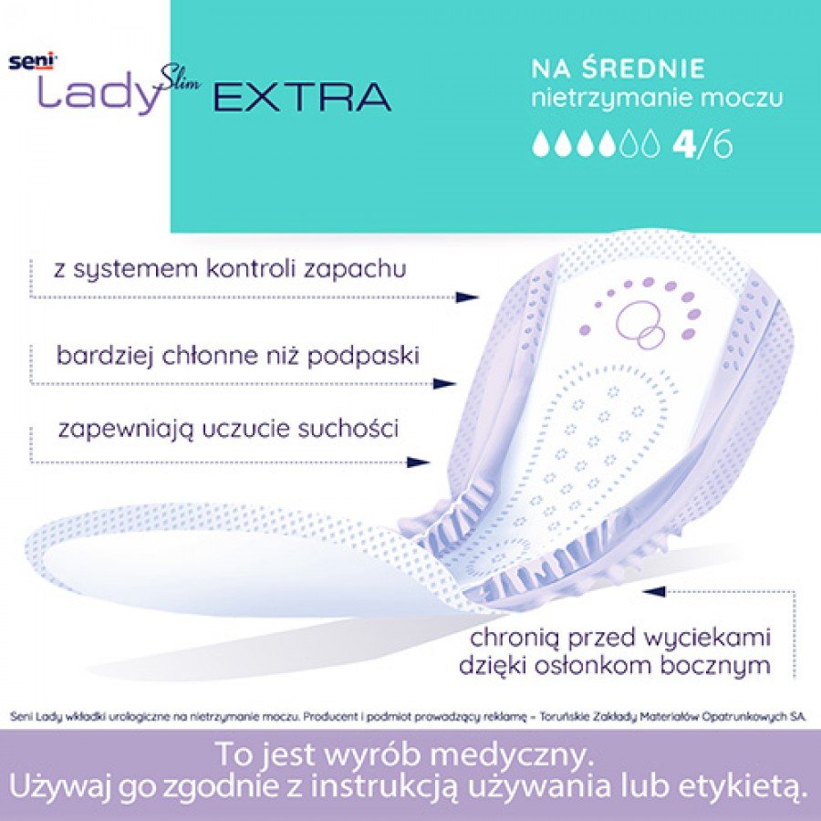 Miniaturka artykułu - #0 SENI LADY SLIM EXTRA Wkładki urologiczne dla kobiet, 15 szt.