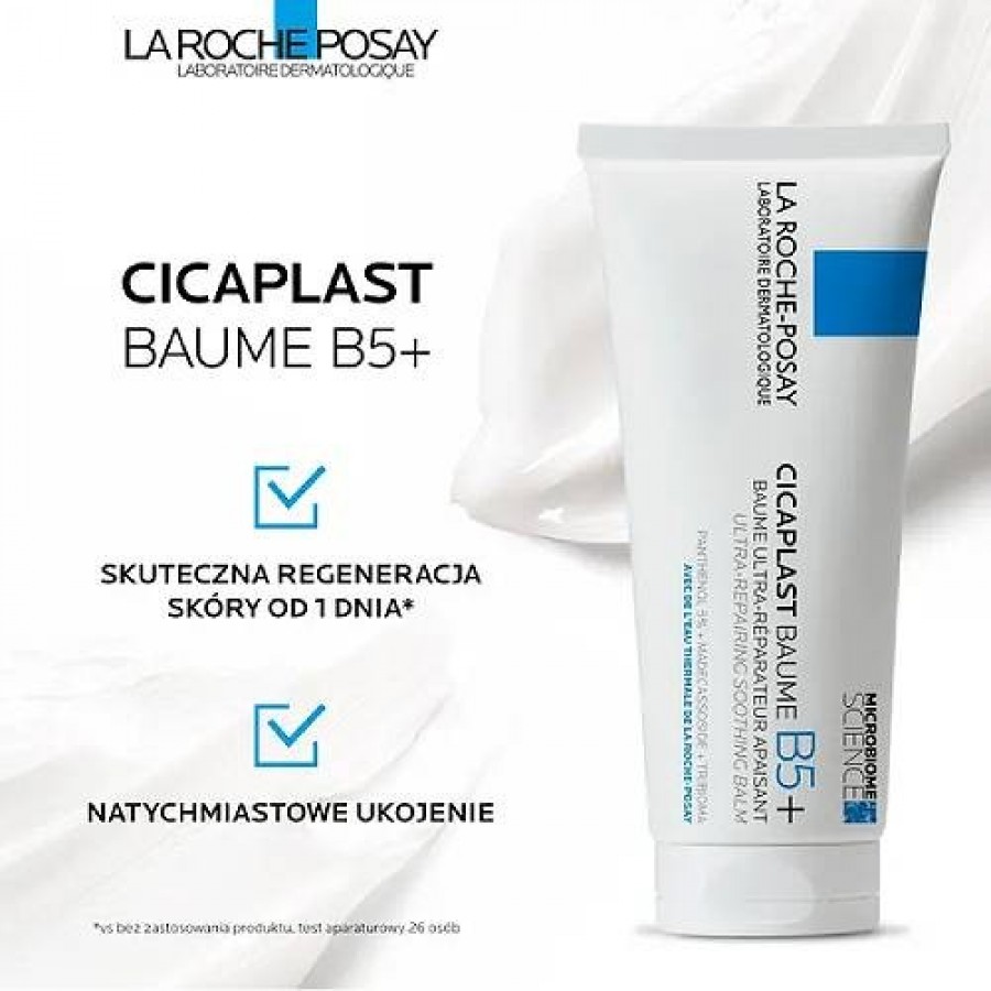 Zdjęcie produktu - 0 La Roche-Posay Cicaplast Baume B5+ Silnie regenerujący balsam kojący do twarzy i ciała, 40 ml