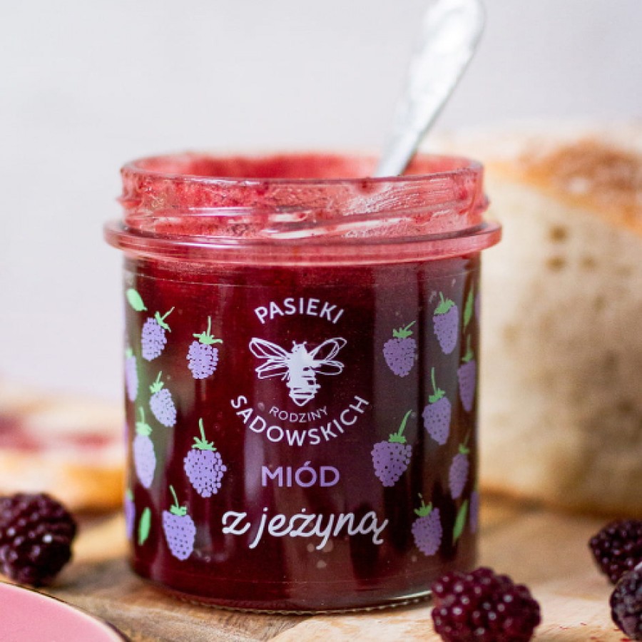 Miniaturka artykułu - #0 PASIEKI RODZINY SADOWSKICH Mi&oacute;d z jeżyną, 430 g