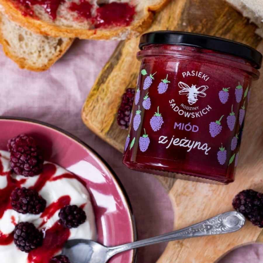 Miniaturka artykułu - #1 PASIEKI RODZINY SADOWSKICH Mi&oacute;d z jeżyną, 430 g
