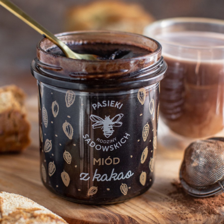 Miniaturka artykułu - #0 PASIEKI RODZINY SADOWSKICH Mi&oacute;d z kakao, 430g	