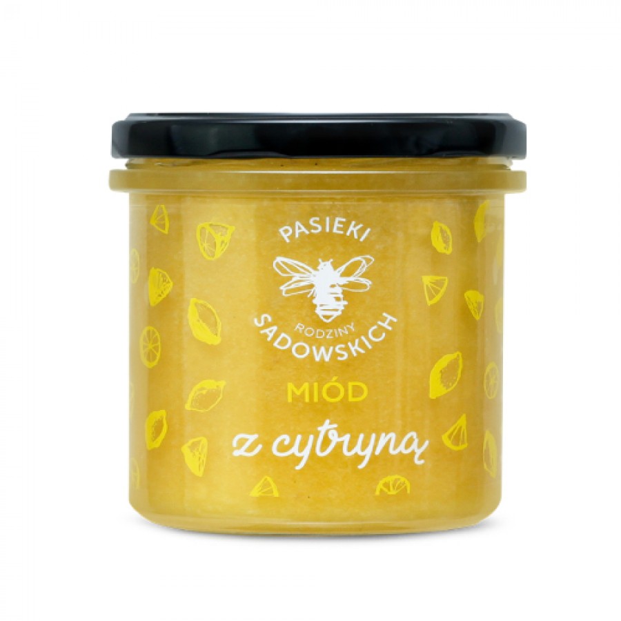 Zdjęcie produktu - 7 PASIEKI RODZINY SADOWSKICH Zestaw Mi&oacute;d z maliną, 430g + Mi&oacute;d z cytryną, 430g + Mi&oacute;d z truskawką, 430g