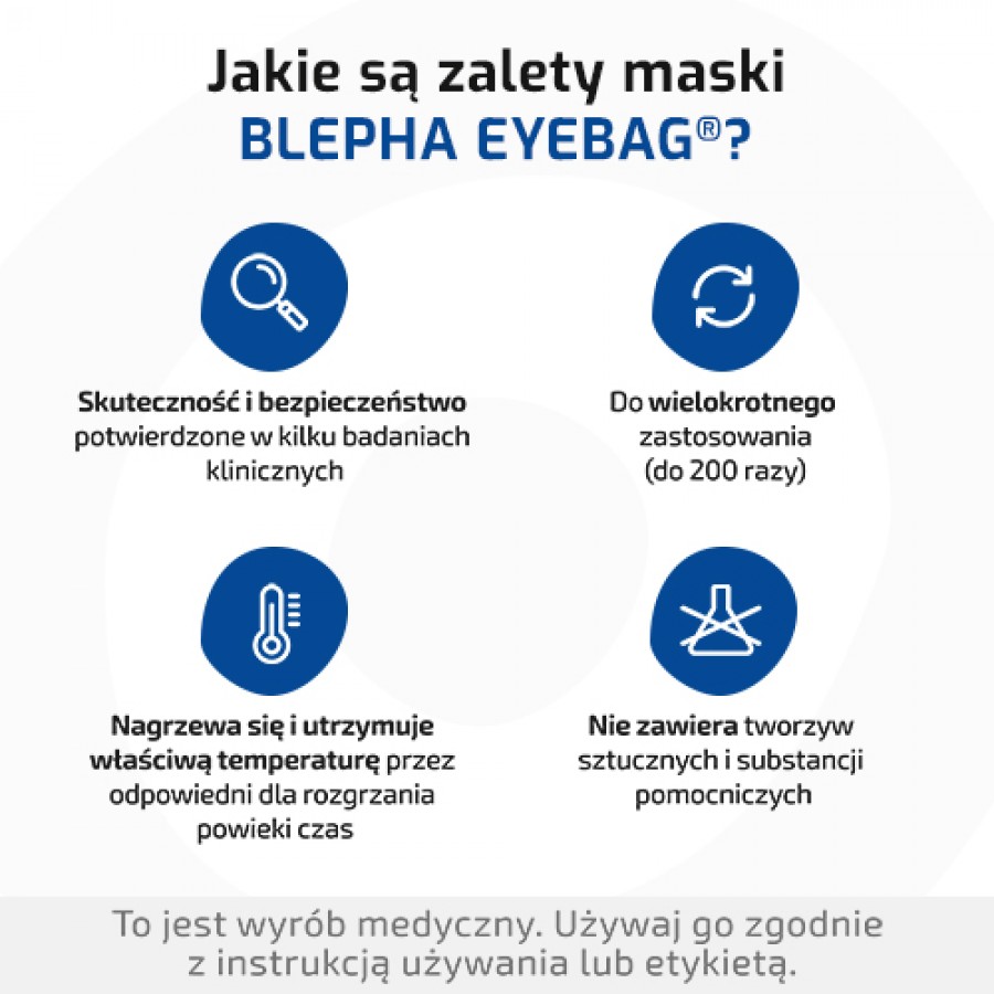 Zdjęcie produktu - 3 Blepha Eyebag Rozgrzewająca maska na oczy, 1 szt. - przynosi ulgę suchym, zmęczonym i bolącym oczom