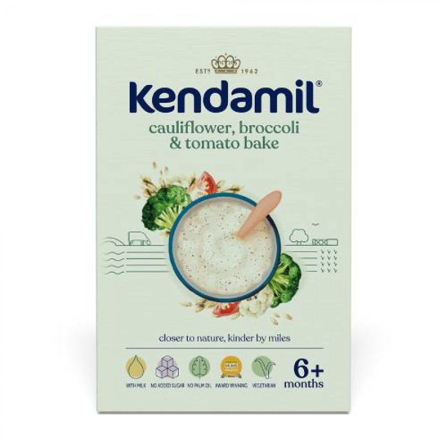 Miniaturka artykułu - #0 Kendamil Mleczna kaszka z brokułem, kalafiorem i pomidorami, 150 g
