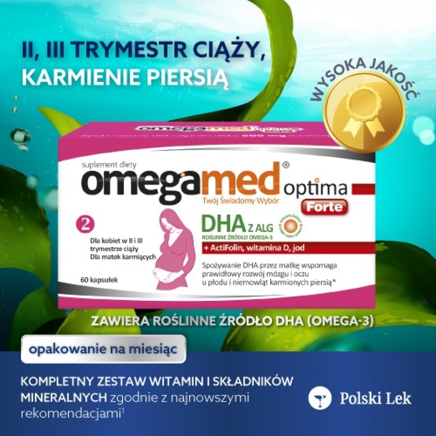 Miniaturka artykułu - #0 Omegamed Optima Forte, 60 kaps. - suplement diety dla kobiet w ciąży i matek karmiących