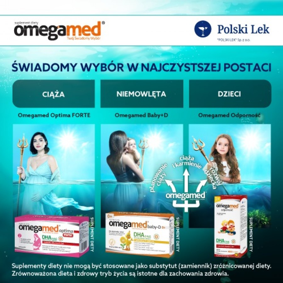Zdjęcie produktu - 4 Omegamed Optima Forte, 60 kaps. - suplement diety dla kobiet w ciąży i matek karmiących