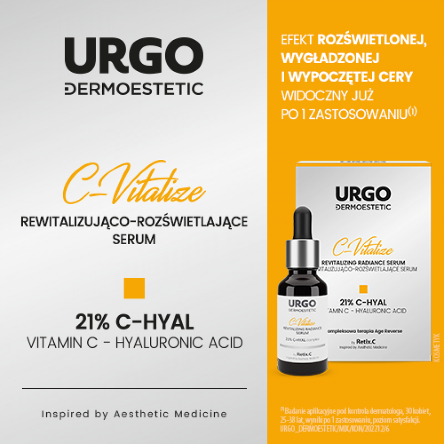 Miniaturka artykułu - #0 URGO DERMOESTETIC C-Vitalize Serum rewitalizująco-rozświetlające 21% C-HYAL, 30ml