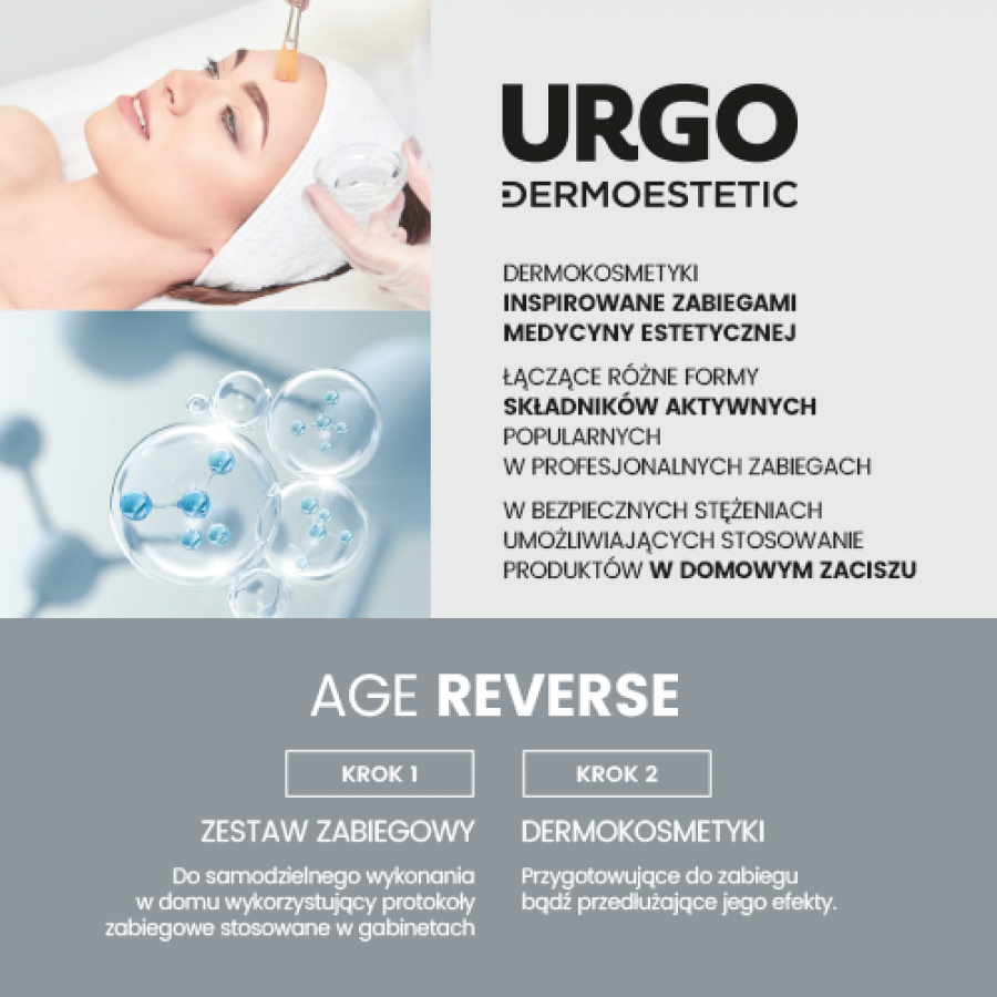 Zdjęcie produktu - 4 URGO DERMOESTETIC C-Vitalize Rewitalizująco-rozświetlający Zestaw Zabiegowy C-HYAL: Korundowy peeling aktywujący 50ml + Ampułka z serum 4x1ml + Maska do twarzy, szyi i dekoltu 4x2,5ml