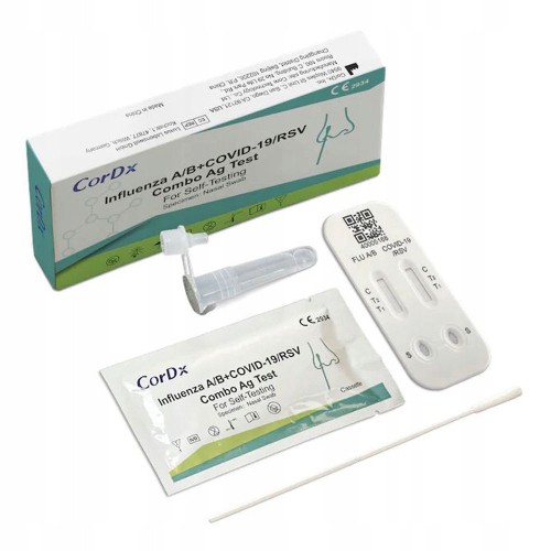 Zdjęcie produktu - 0 Test Grypa A/B, COVID-19, RSV Test Combo Ag 4w1 domowy, 1szt.