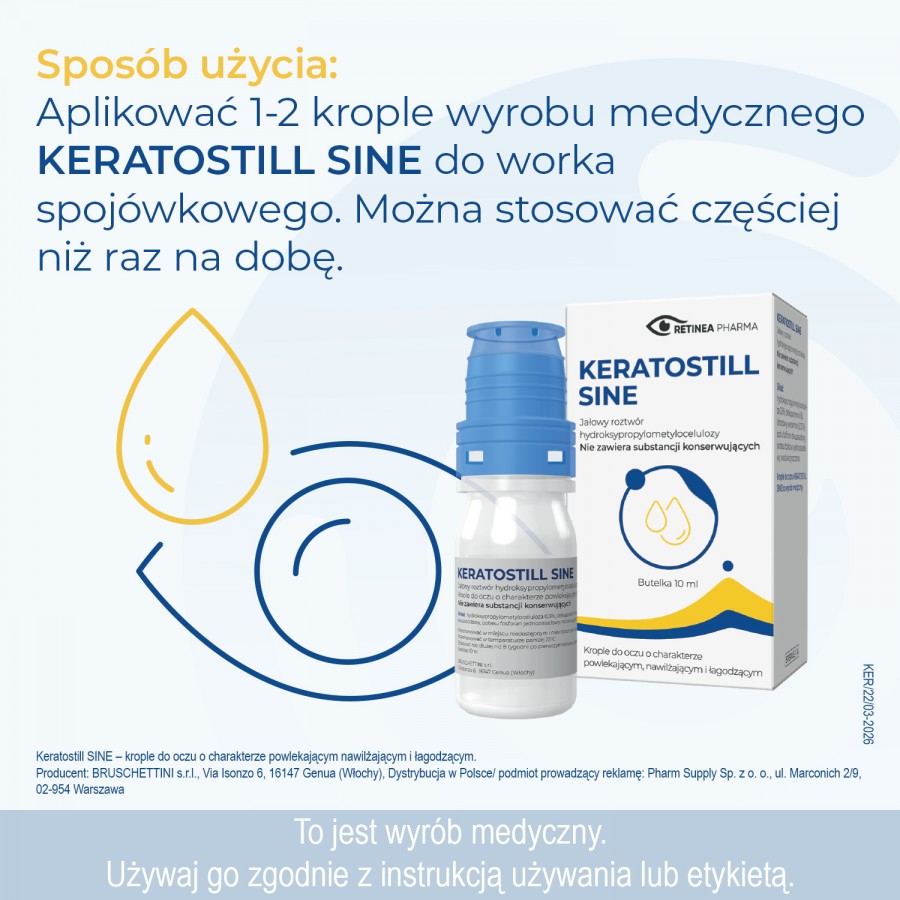 Zdjęcie produktu - 3 KERATOSTILL Sine krople do oczu, 10ml