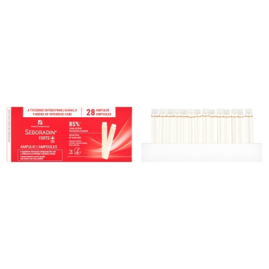 Zdjęcie produktu - 0 SEBORADIN Forte Ampułki DUO PACK, 28 ampułek x 5,5ml