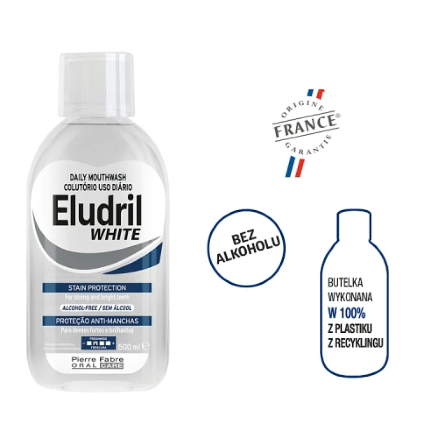 #0 – Eludril WHITE Płyn do płukania jamy ustnej, 500 ml