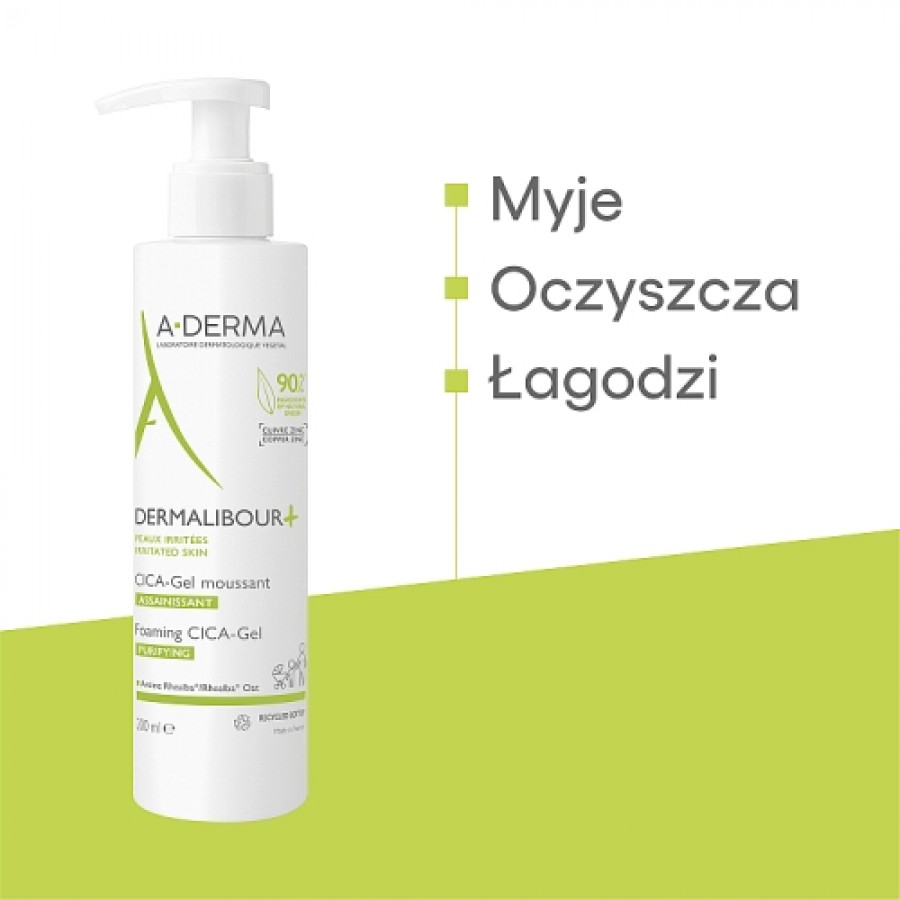Miniaturka artykułu - #1 A-DERMA DERMALIBOUR+ CICA żel do mycia, 200ml