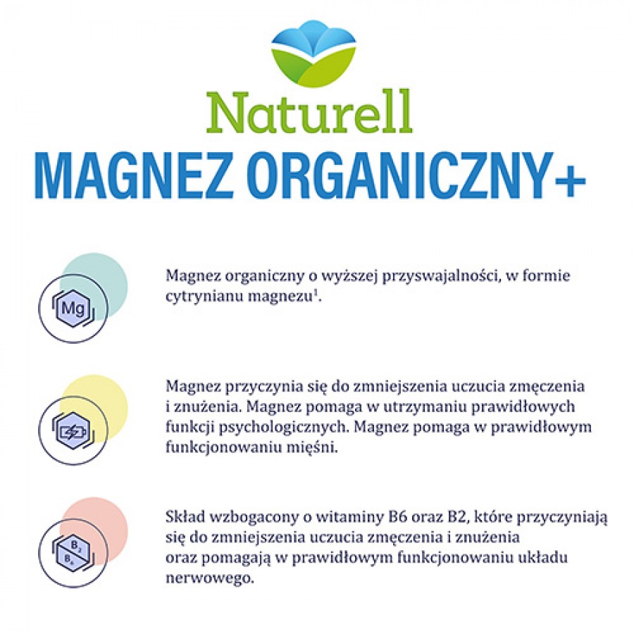 Zdjęcie produktu - 2 NATURELL Magnez Organiczny+, 50 kapsułek