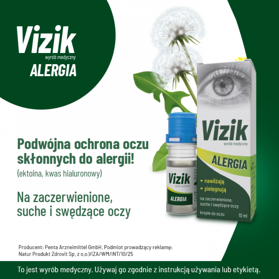 Miniaturka artykułu - #0 VIZIK Alergia Krople do oczu, 10ml 