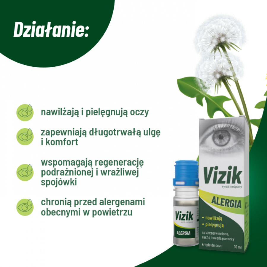 Miniaturka artykułu - #1 VIZIK Alergia Krople do oczu, 10ml 