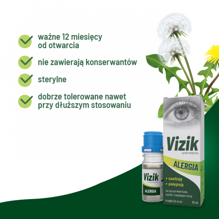 Zdjęcie produktu - 2 VIZIK Alergia Krople do oczu, 10ml 