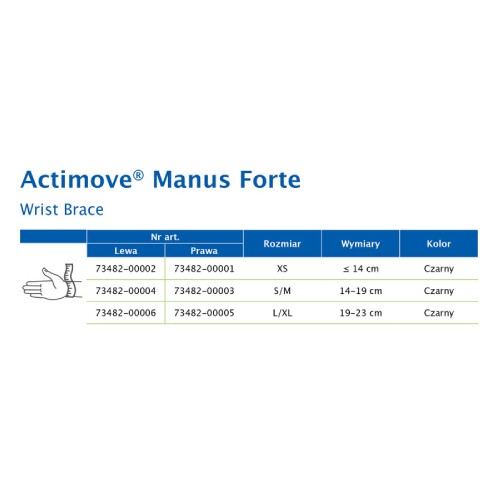 Miniaturka artykułu - #0 Actimove Professional Line Orteza nadgarstka rozmiar S/M (lewa) czarny, 1szt.