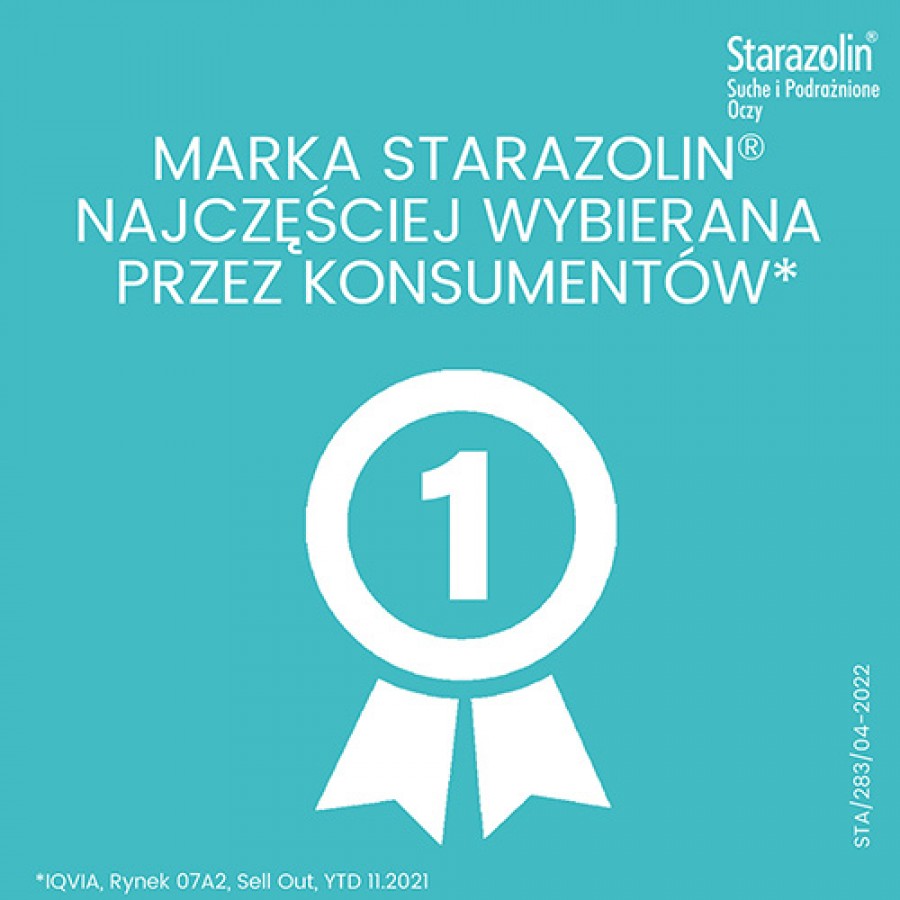 Zdjęcie produktu - 3 Zestaw Starazolin Suche i Podrażnione Oczy krople do oczu, 3x 10ml