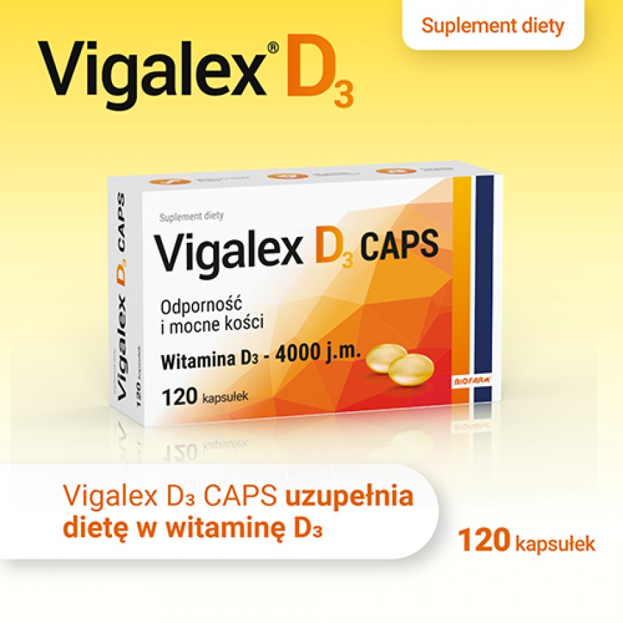 Zdjęcie produktu - 0 Vigalex D3 Caps 4000 j.m., 120 kapsułek