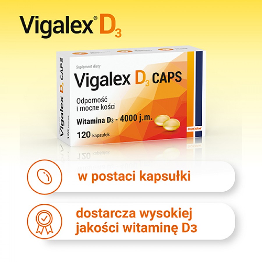 Zdjęcie produktu - 2 Vigalex D3 Caps 4000 j.m., 120 kapsułek