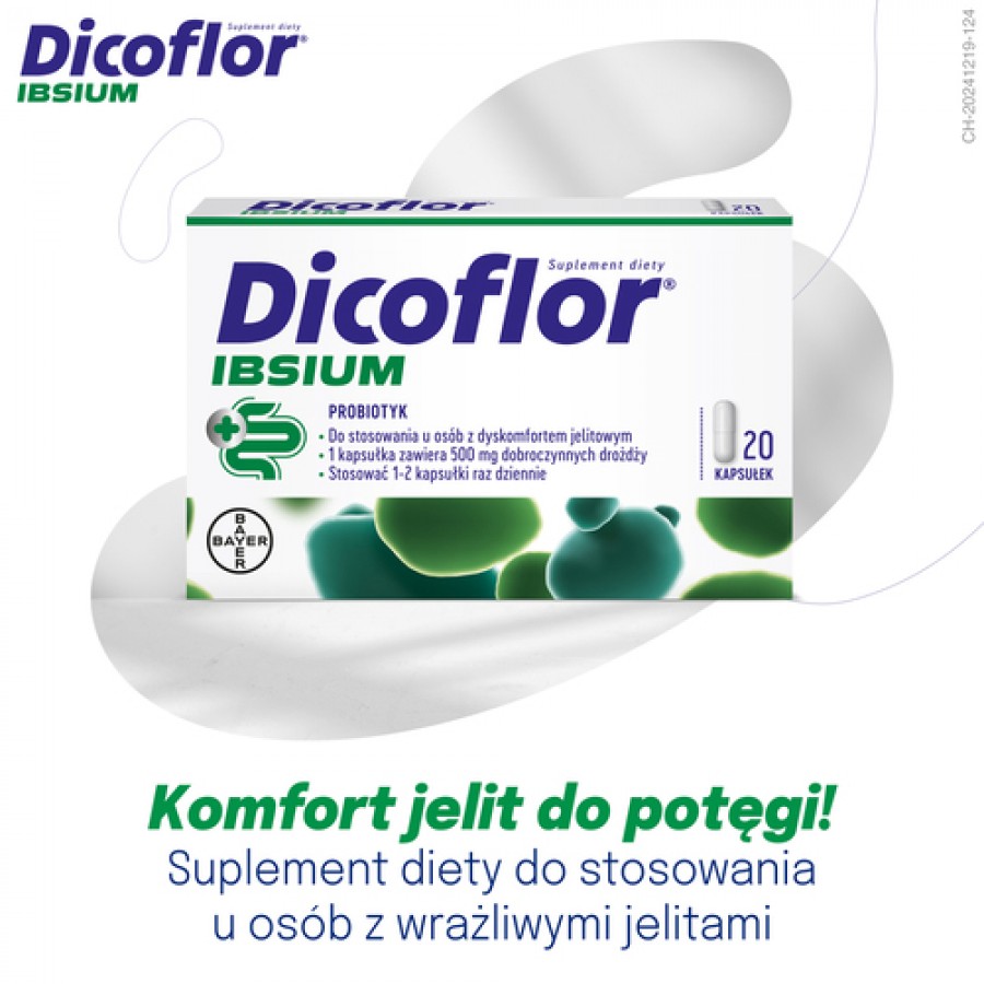Miniaturka artykułu - #1 Dicoflor Ibsium probiotyk dla dzieci i dorosłych, 20 kaps.