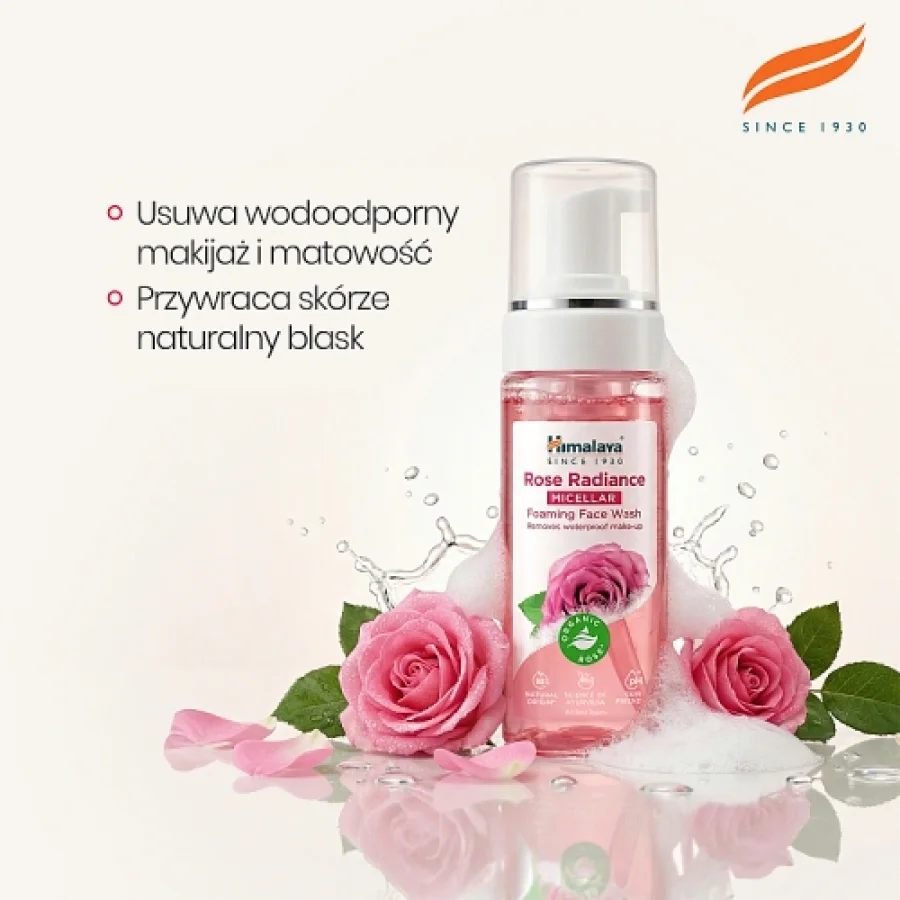 #0 – HIMALAYA Micelarna Pianka do mycia twarzy rozświetlająca z R&oacute;żą Organiczną, 150ml