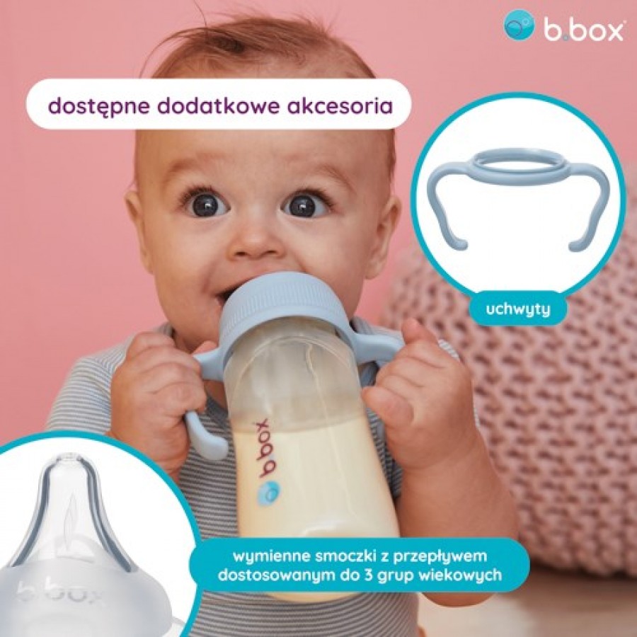 Miniaturka artykułu - #0 B.BOX Butelka do karmienia niemowląt (piwonia), 240ml