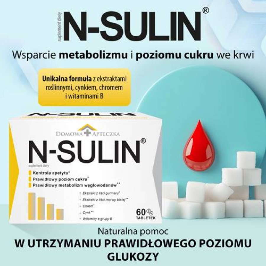 Miniaturka artykułu - #0 DOMOWA APTECZKA N-Sulin, 60tabl.