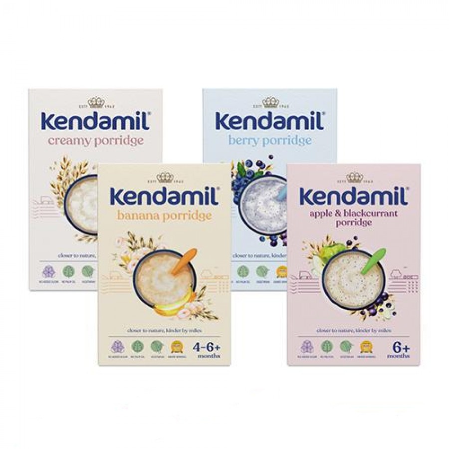 Zdjęcie produktu - 0 Kendamil Mix kaszek dla dzieci (4x150g) + łyżeczka