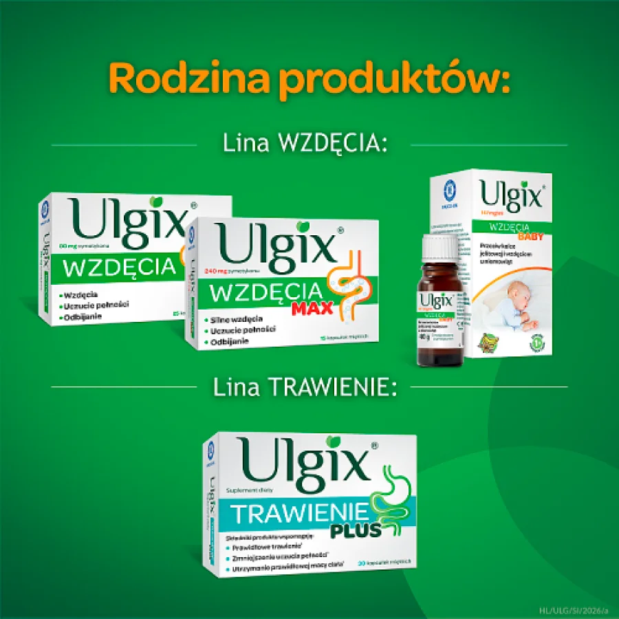 #3 – ULGIX Wzdęcia 80 mg, 25 kaps.