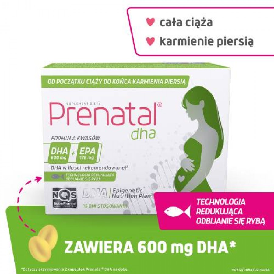 Miniaturka artykułu - #0 Prenatal DHA (kwasy omega &ndash; 3: DHA + EPA) &ndash; w ciąży i podczas karmienia piersią, 30 kapsułek 